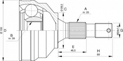 OPEN PARTS cvj574710 -  Шарнирный комплект, приводной вал